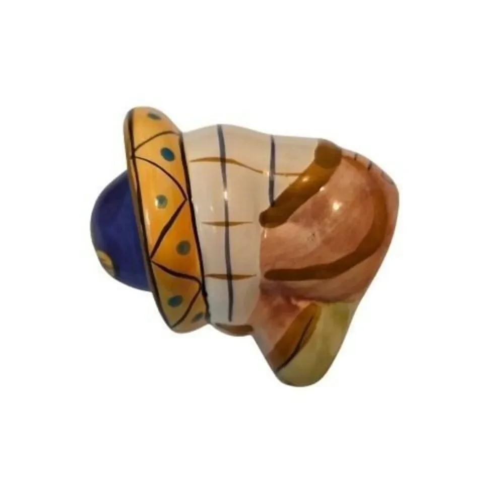 Talavera Style Mexican Salt & Pepper Shakers Sombrero Pair Hand Painted Ceramic